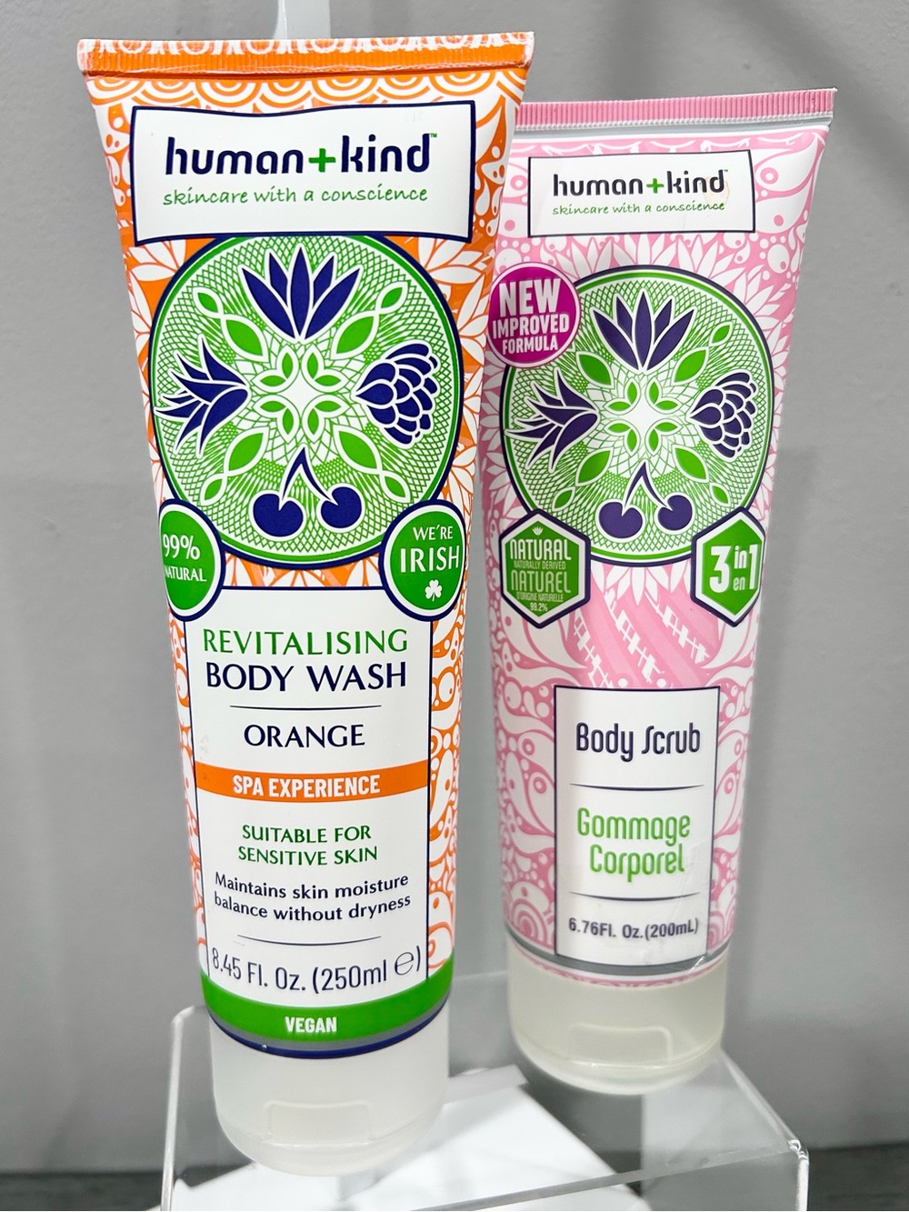 human+kind Revitalising Orange Body Wash & Body Scrub Duo